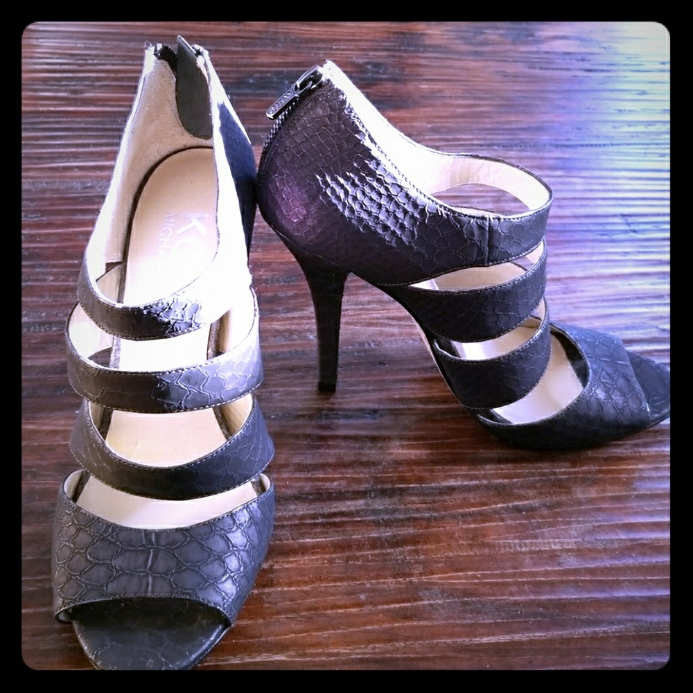KORS by Michael Kors Gray Strapped Heels.